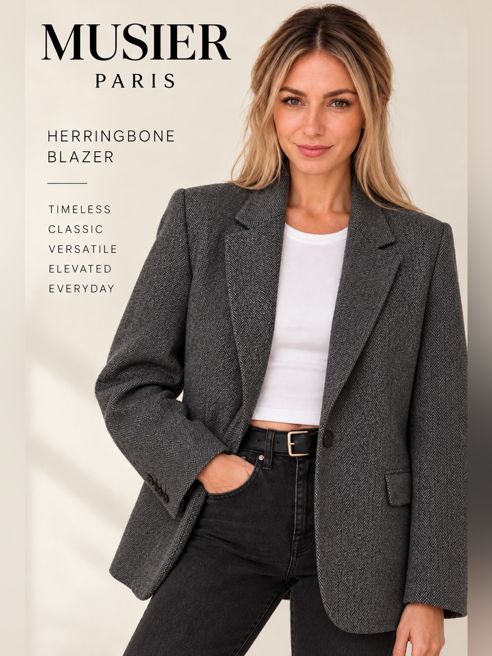 Musier Paris Menaggio Grey Oversized Blazer US 4